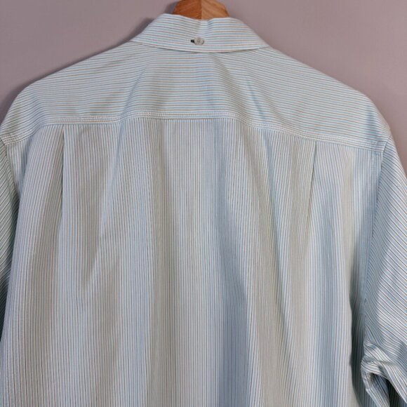 Tommy Bahama Jeans Striped Button Down Shirt Men's Large Blue Ivory Preppy Dad - Picture 11 of 14